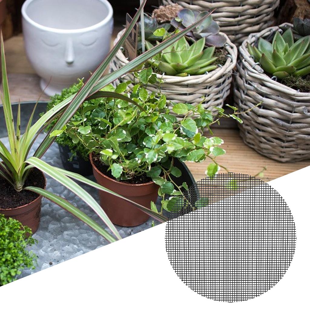 50pcs Plant Pot Hole Mesh Pads Round Flower Pot Drainage Covers Prevent Soil Loss Bonsai Bottom Grid Mat Gardening