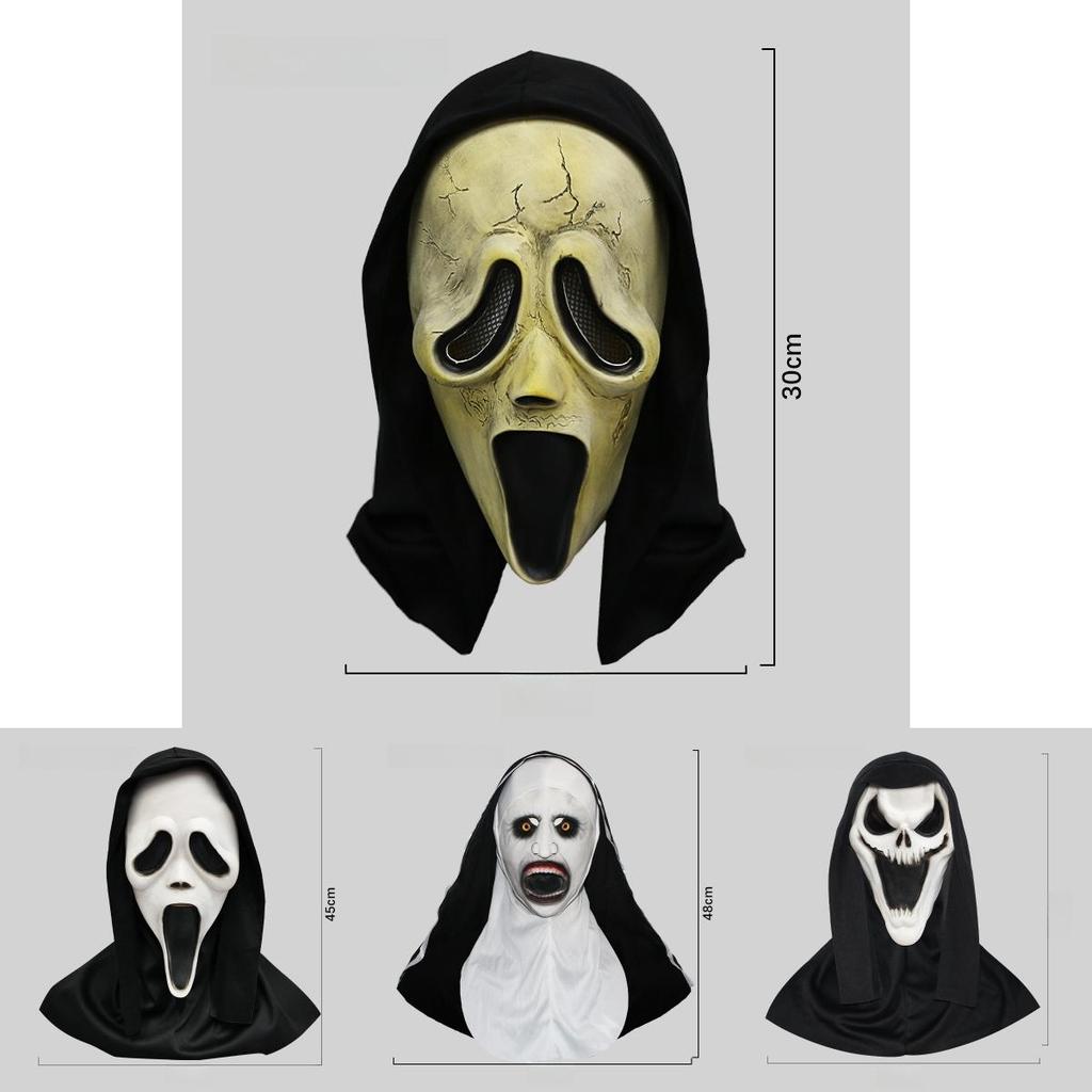 Creepy Scream Face Mask Collection Halloween Costume Latex Scary Props For Parties