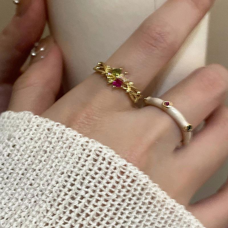 Collection Stylish Summer Copper Ring With Unique Geometric Design Women For