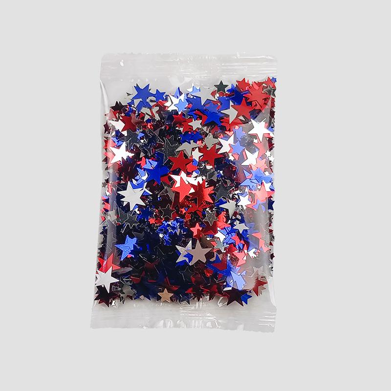 Pentagram Independence Day Festival Star Sequins Pack – 10MM Flat Mixed Three-Color