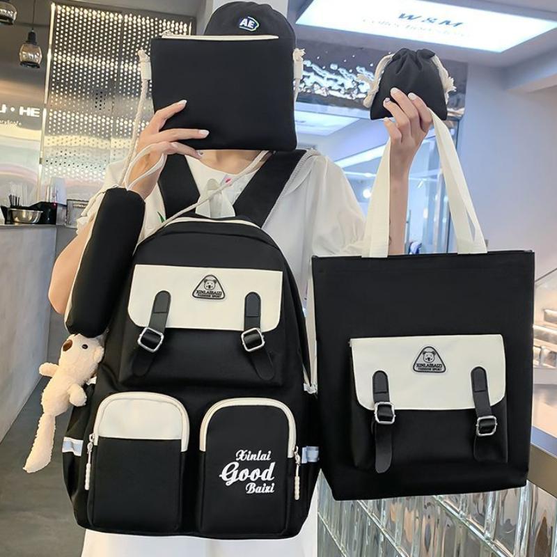 5 Pcs Backpack for Girls Teenager Travel School Backpacks Boys Children Rucksack Casual School Bags Backpack Cute Multipocket Book Bag