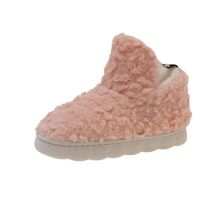 Plush Cotton Boots Winter New Round Toe Sleeve Warm Platform Anti-Slip Wear-Resistant Booties