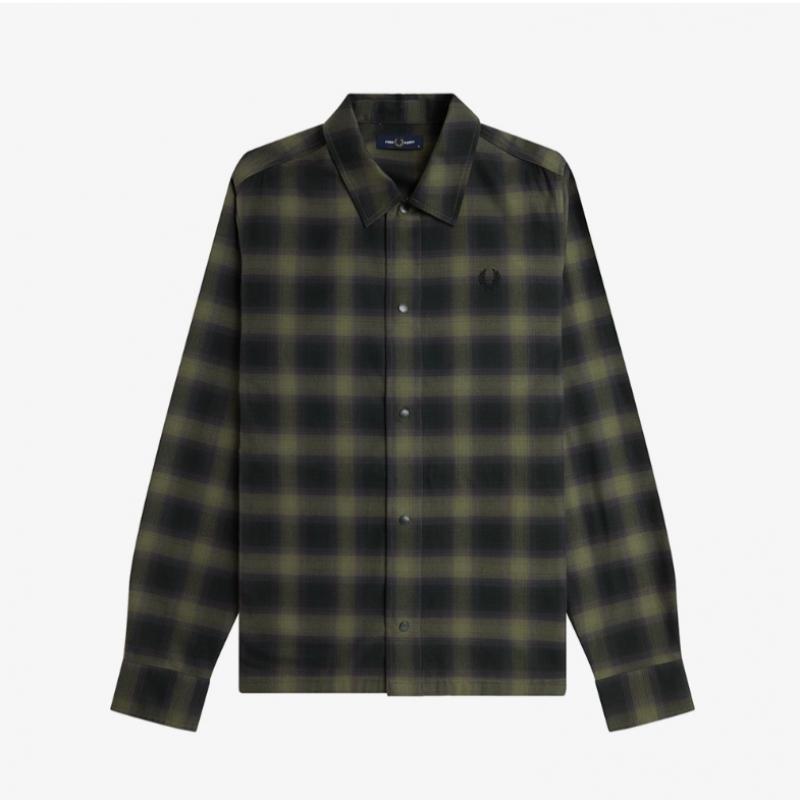 Fred Perry [sport] Blur Tartan Overshirt   Laurelis Green Afpm2438718 X21