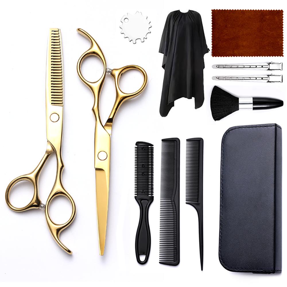 Hairdressing Scissors Set: Colored Straight-Tooth & Thinning Bangs Scissors for Professional Stylists