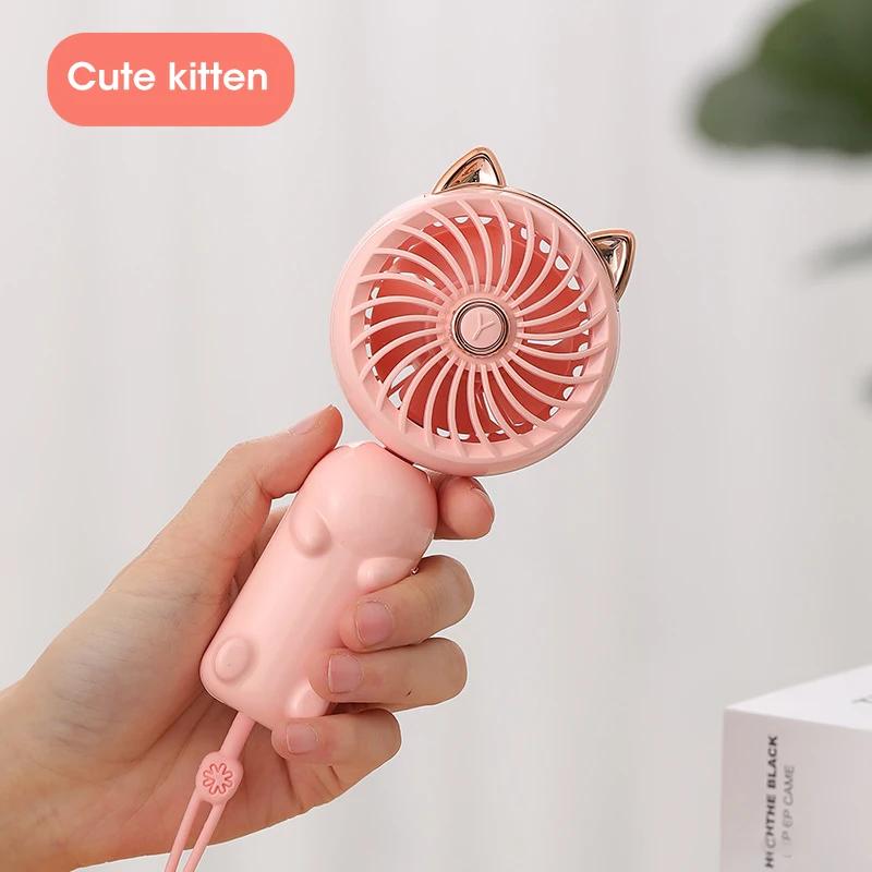Handheld Portable Fan USB Rechargeable Mini Foldable Desk Fan for Outdoor Travel Gift