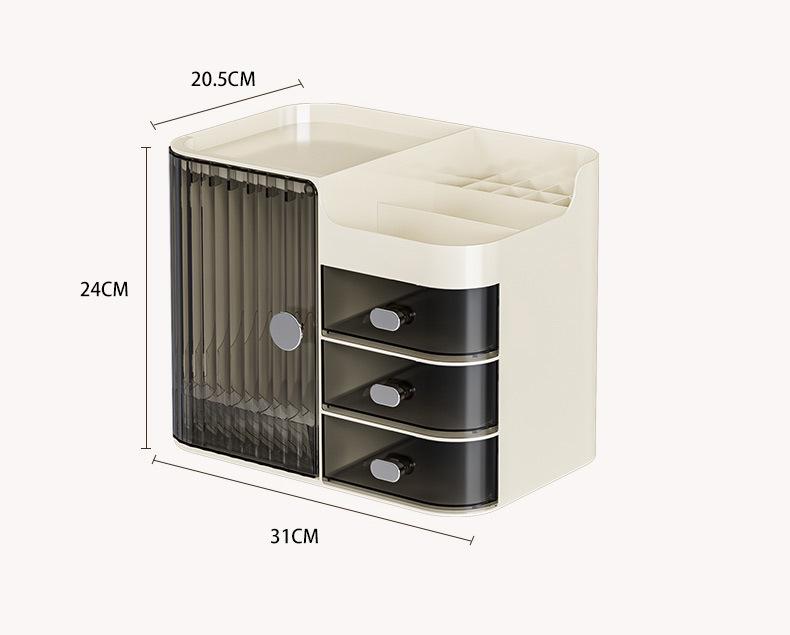 High-End 2024 Large Capacity Dustproof Cosmetic Storage Box for Desktop