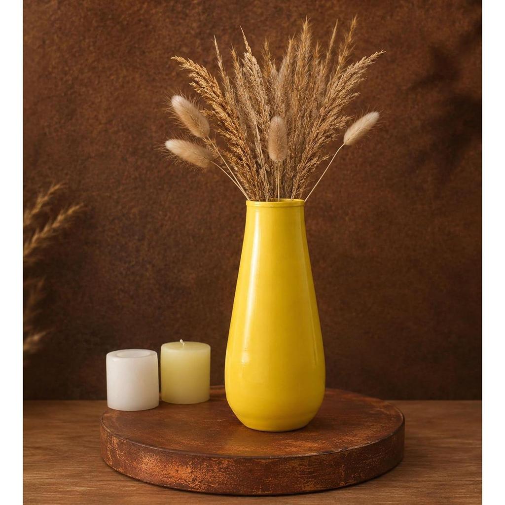 Modern Decorative Metal Vases for Home Dcor, Yellow