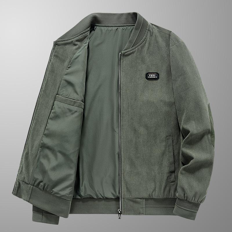 Corduroy Jacket Men's New Retro Baseball Collar Spring and Autumn Coat Youth Business Casual Men's Fashion