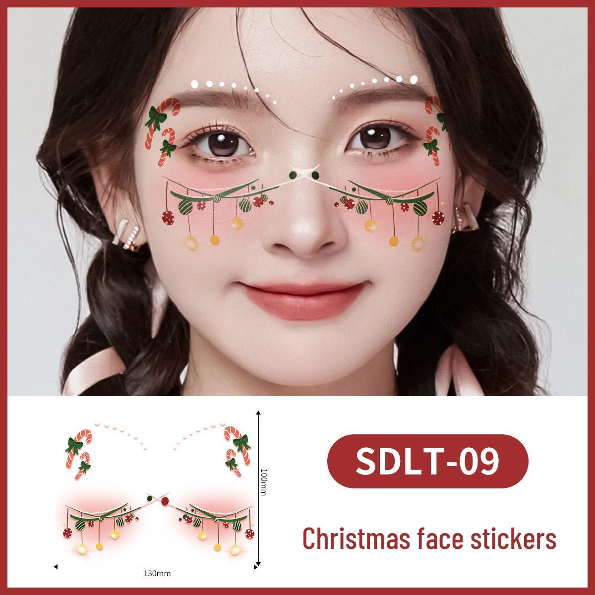 

Водонепроникні різдвяні наклейки на обличчя - Святкові татуювання для дітей: Ідеально підходить для карнавальних вечірок через кордон 130*100mm