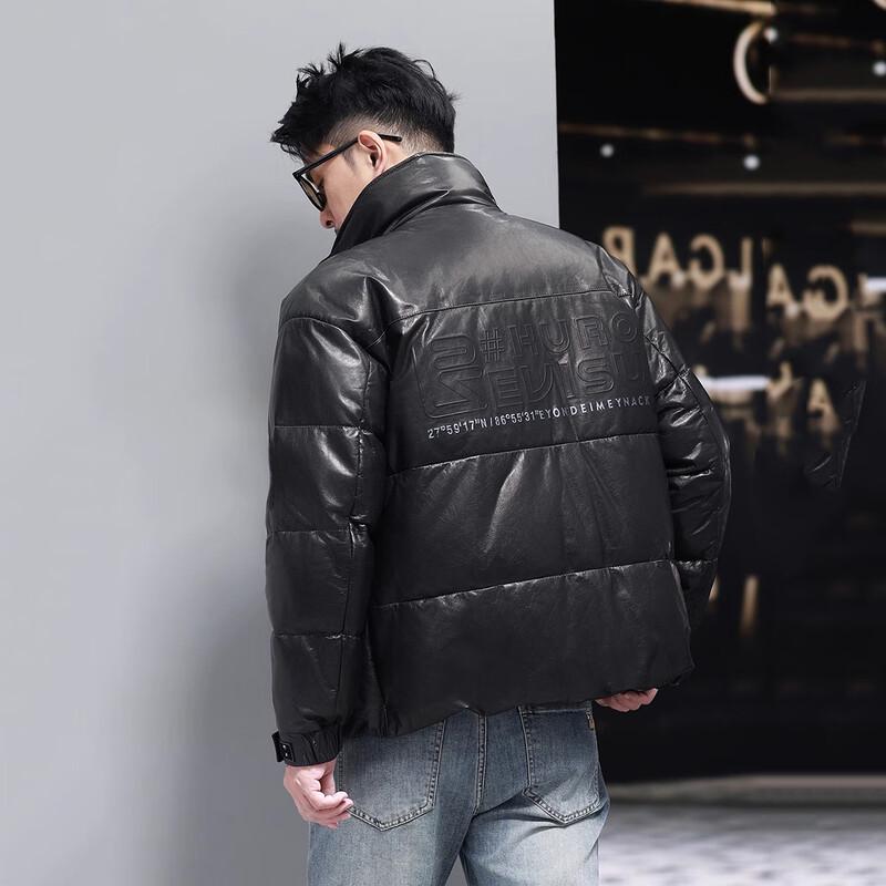 KAISER Men's Goatskin Stand Collar Business Casual Leather Jacket