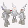 Santa/Snowman/Elf Stretchable Decoration Adjustable Height Silver Ornament For Window Home Christmas Holiday Decoration
