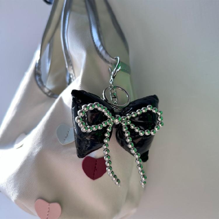 Beaded Bowknot Key Rings Elegant Handbag Charm with Beaded Rope Multipurpose Bag Charm Perfect for Women Accessories