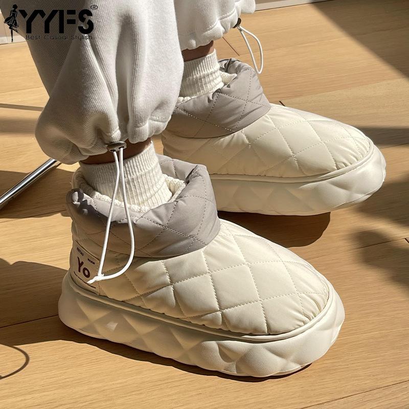 Women's Winter Boots Thick Sole Non-slip Soft Bottom Warm Indoor Plush Snow Boots New Waterproof Short Fur Ankle Boots Outdoor Leisure