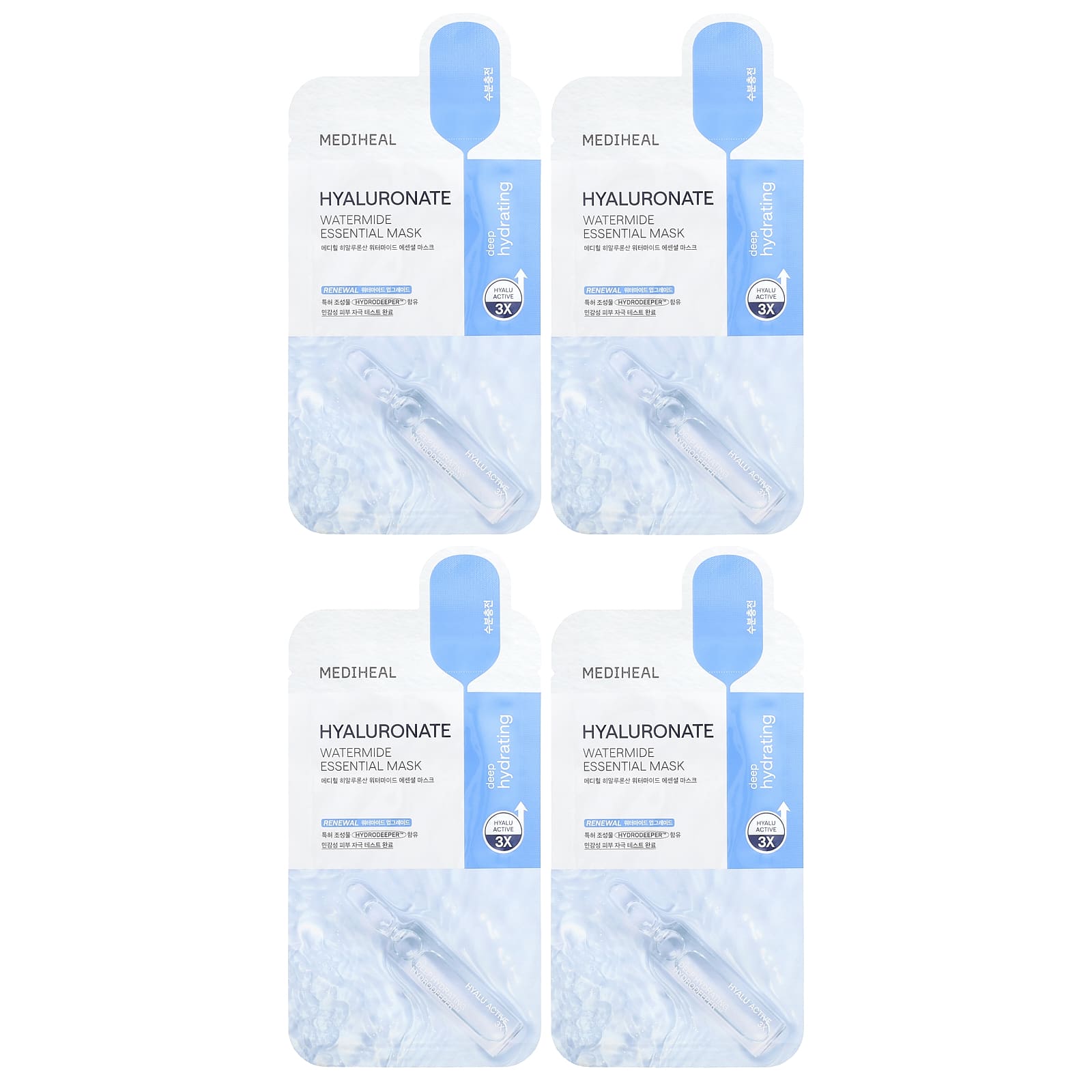 

Hyaluronate Watermid Essential Beauty Mask, 4 Sheets, 24Ml (0.81Fl Oz) Each