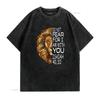 Womens Christian Religious Bible Verse Sayings Lion Fear Scripture T Shirt Black 2XL Vintage Washed Designer Clothes Slightly