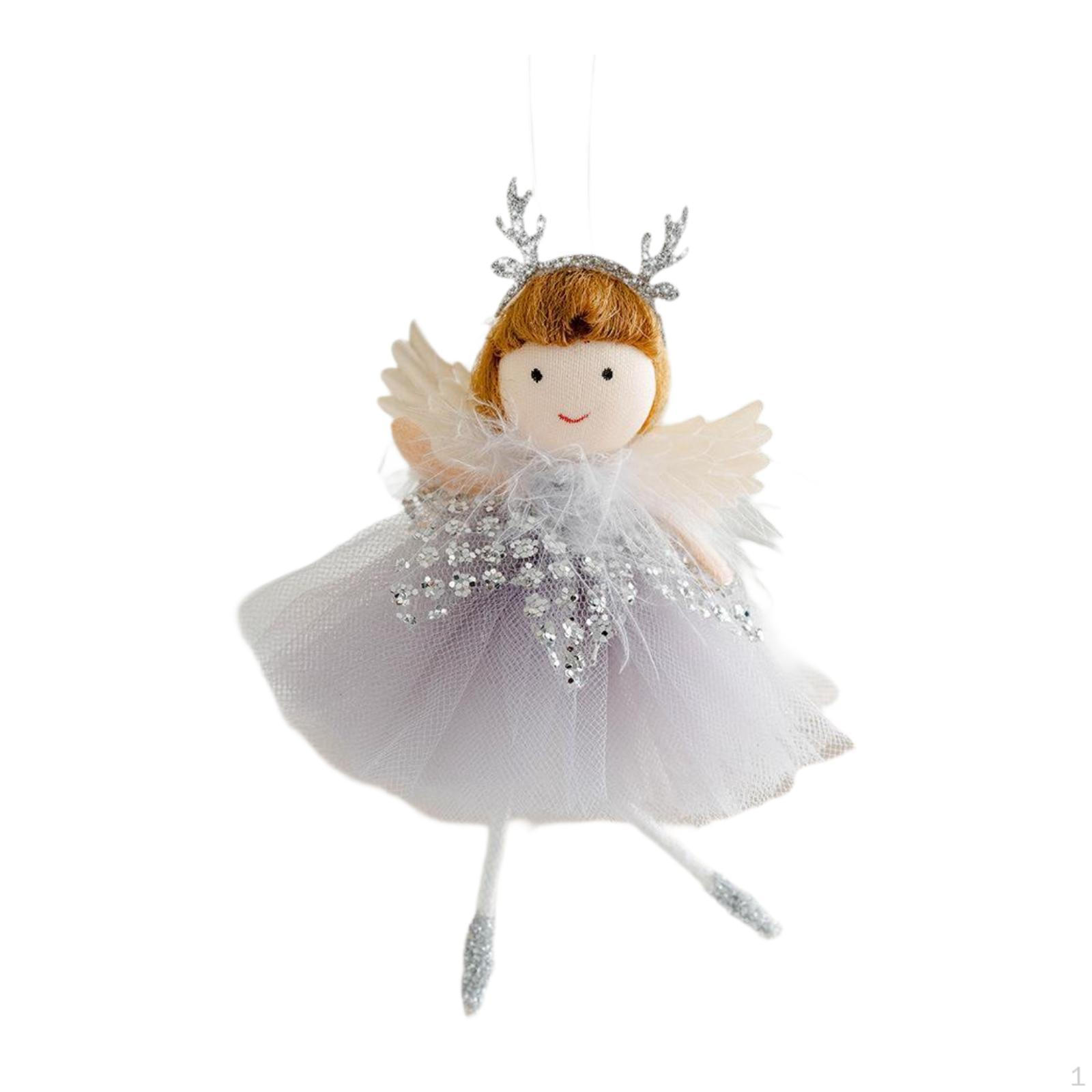 

Рождественский ангел кукла подвески украшения игрушка декоративные подарки сетчатая юбка декор для серый