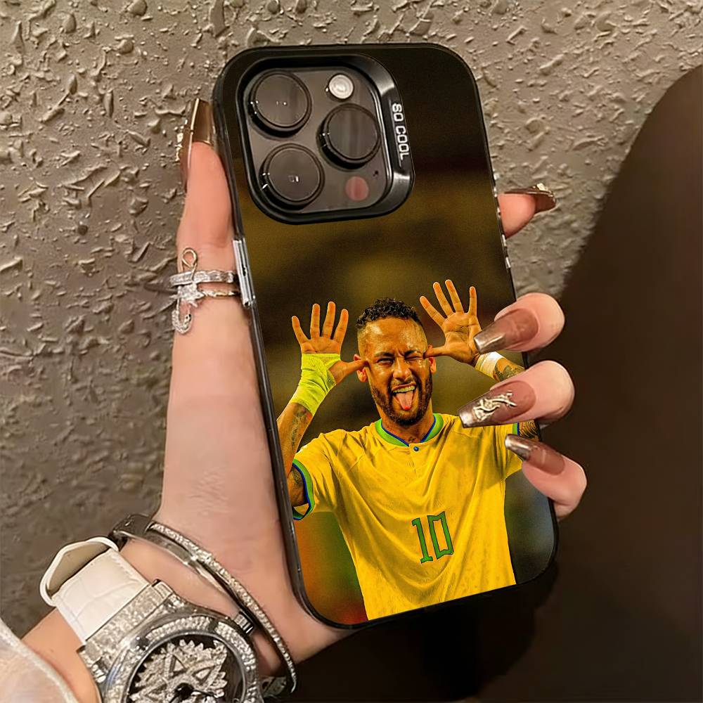 F-Football 10 N-Neymar J-jr Phone Case For iPhone 17,16,15,14,13,12,11 Plus,Pro Max,XS,Colorful Silver Phone Case Funda Cover