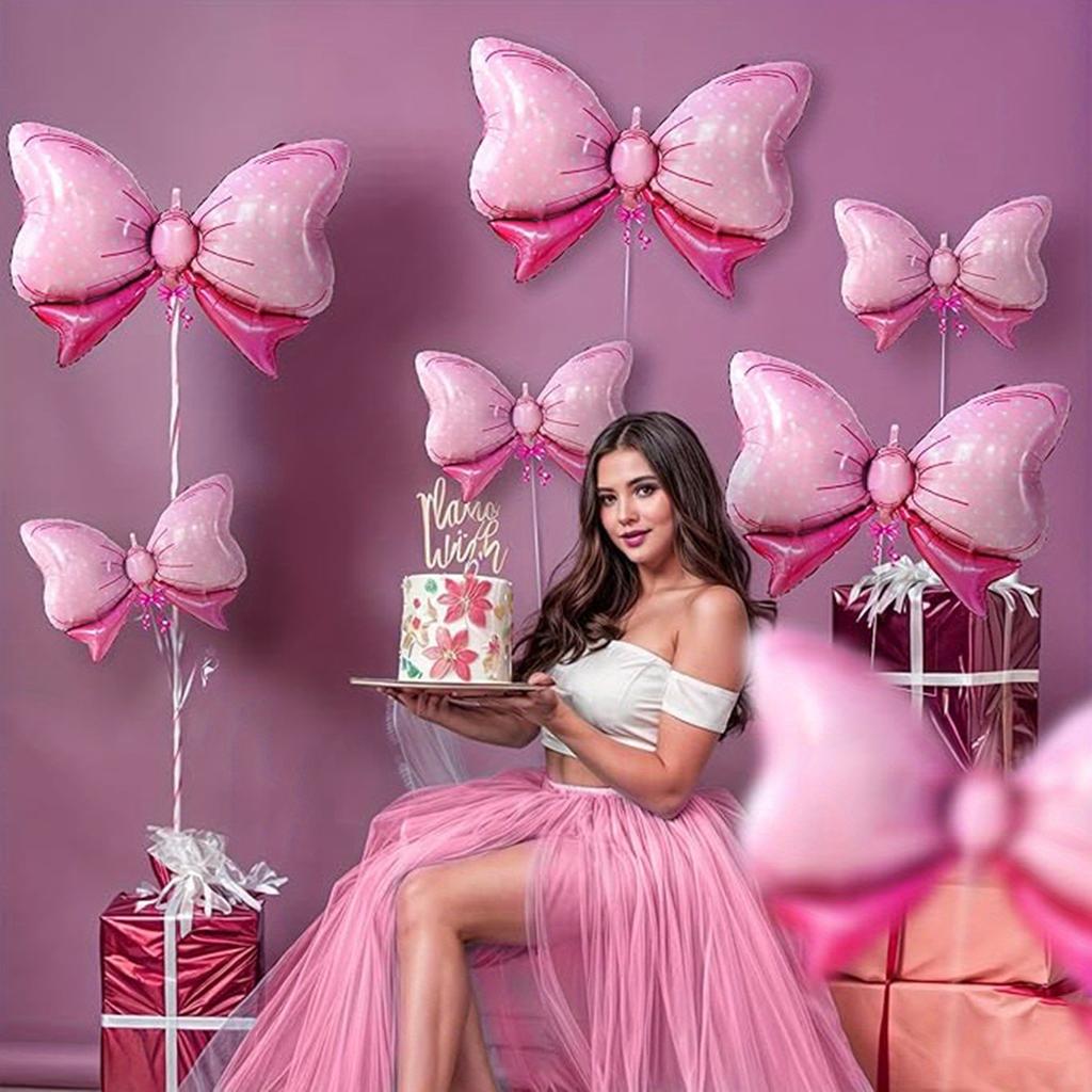 10pcs Bow Balloons Butterfly Theme Wedding Birthday New Year Bridal Gift Party Festival Party Christmas Decorations Bow Balloons