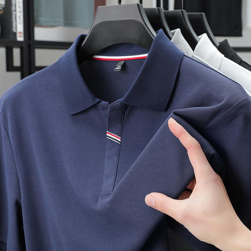 

[Контркачество] Машинная стирка мерсеризованного хлопка высокого качества однотонный трикотажный свитер с короткими рукавами футболка поло 4XL