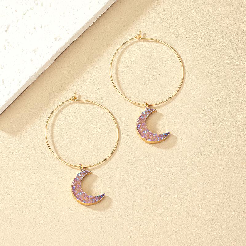 

Korean Style Moon Earrings: Women s Summer Retro Hoops