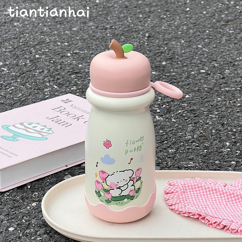Campus new summer cartoon cup large-capacity student must-have water cup high value ins wind girl thermos cup