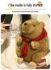 Red Scarf Marmot Plush Toy - Cute Mouse Figurine & Realistic Beaver with Big Incisors, Perfect Kids' Birthday Gift