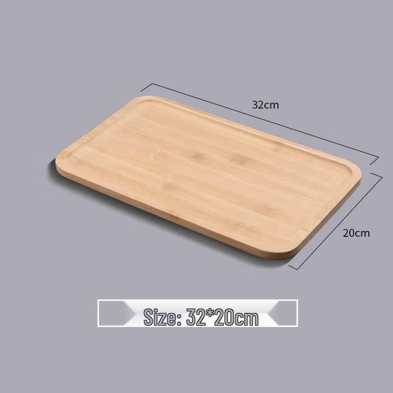 Japanese Style Bamboo Wood Rectangular Serving Tray
