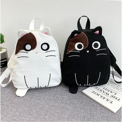 Kawaii Cat Schoolbags Cute Canvas Backpack Bags Large Capacity Travel Backpack Student Backpack