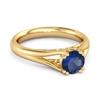 Blue Sapphire Wedding Solitaire Ring - 925 Sterling Silver Gold Vermeil
