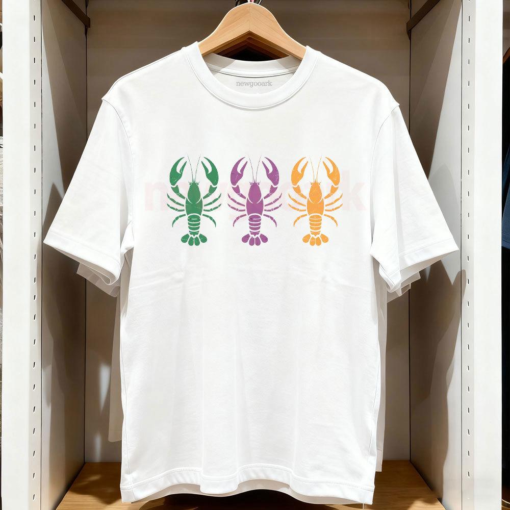 Mardi Gras Carnival TShirt Fleur De Lis Crawfish Women Unisex Casual Cotton Graphic T Shirts Creative Streetwear Camisetas Tops S