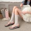 Thin Cotton Open Toe Socks Lightweight Breathable Ballet Style Socks Long Tube Socks For Daily Use