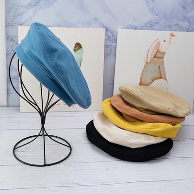 Beret Female Summer Thin Navy Hat Fashion Tide Casual Solid Color Painter Hat Flat Top Wild Bud Hat