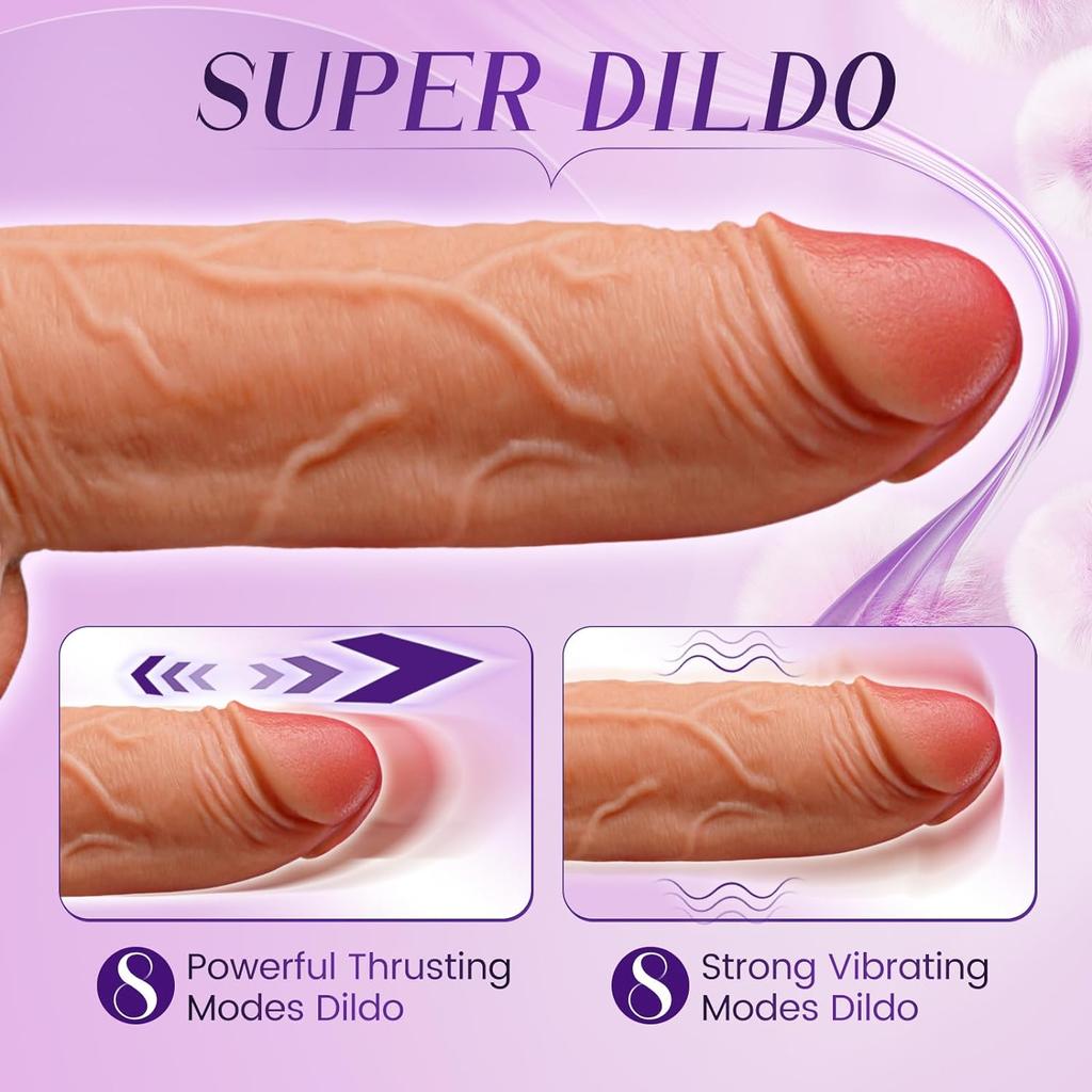 Thrusting Dildo Vibrator Sex Toys Adult Realistic Dildos G Spot Anal Vibrator with 10 Thrusting Vibrating Modes Remote Control Vibrator for Women