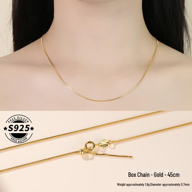 Old Silversmith S925 Silver Adjustable Needle Necklace 45cm