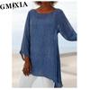 GMXIA Damenmode Lässig Einfarbig Druck Blusen & Hemden