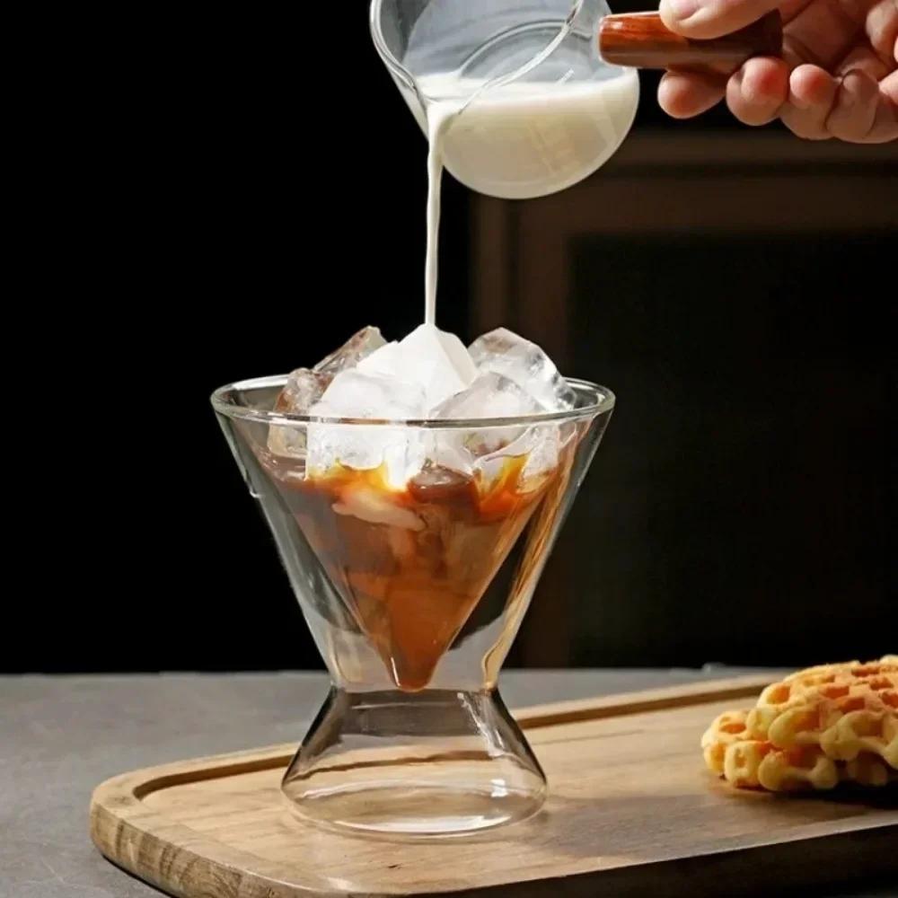 180ml Dwudziestowarstwowy Szklany Kubek do Kawy Kawiarnia Mrożona American Latte Whisky Specjalny Kubek na Napoje Odporny na Zimno i Ciepło Naczynia do Kawy