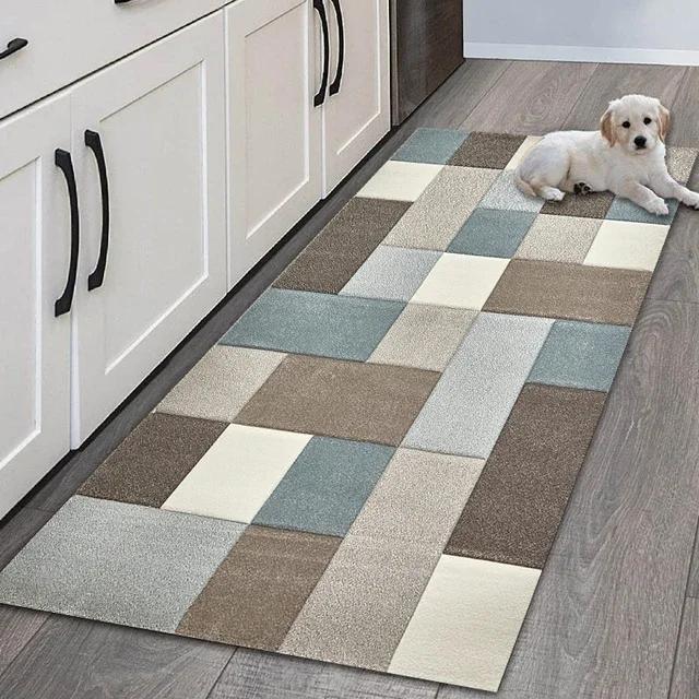 Simple Geometric Kitchen Floor Mats Living Room Floor Carpet Entrance Door Mat Hallway Door Non-Slip Foot Mats Home Decor