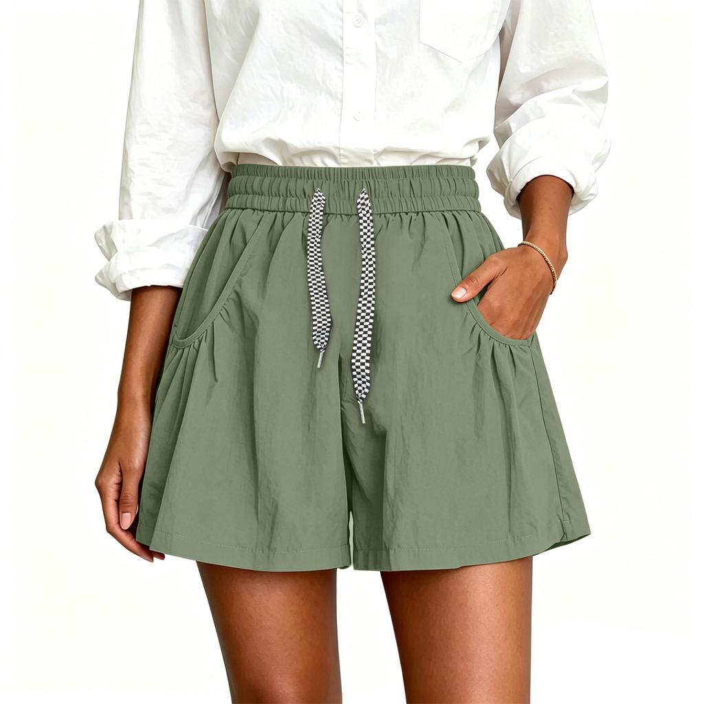 Damen Plus Size Sommer-Skort mit Taschen - Locker sitzender, leichter, lässiger Rock mit Shorts
