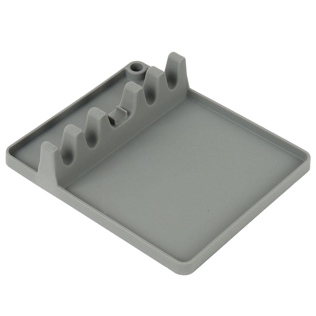 

Кухонный держатель для кухонных принадлежностей Силиконовая подставка для столовых приборов Подставка для ложки Посуда серый