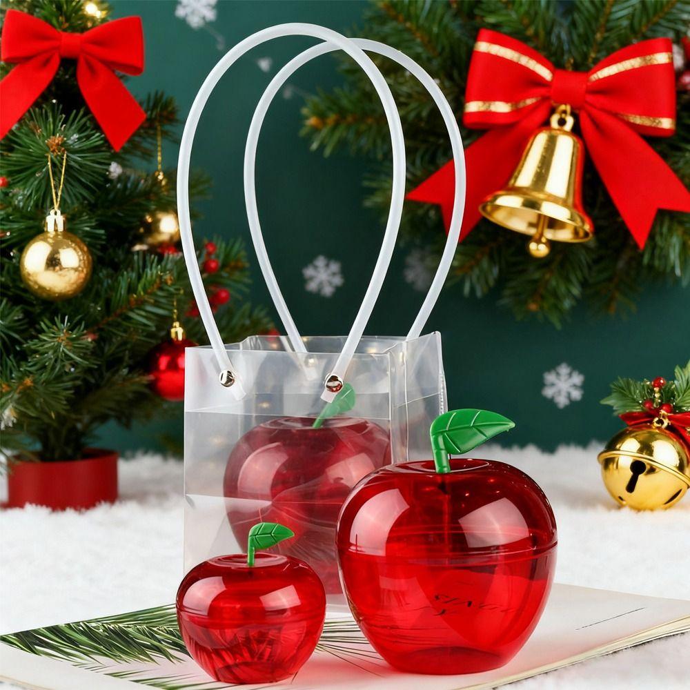5pcs Transparent Plastic Christmas Decorations Balls Apple Shaped Display Holder Clear Bauble Ornament Openable Design