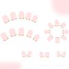 24 Pcs Simple Artificial Nail French Tip Press On Nail Short Square Stick On Nail Glossy False Nail for Party