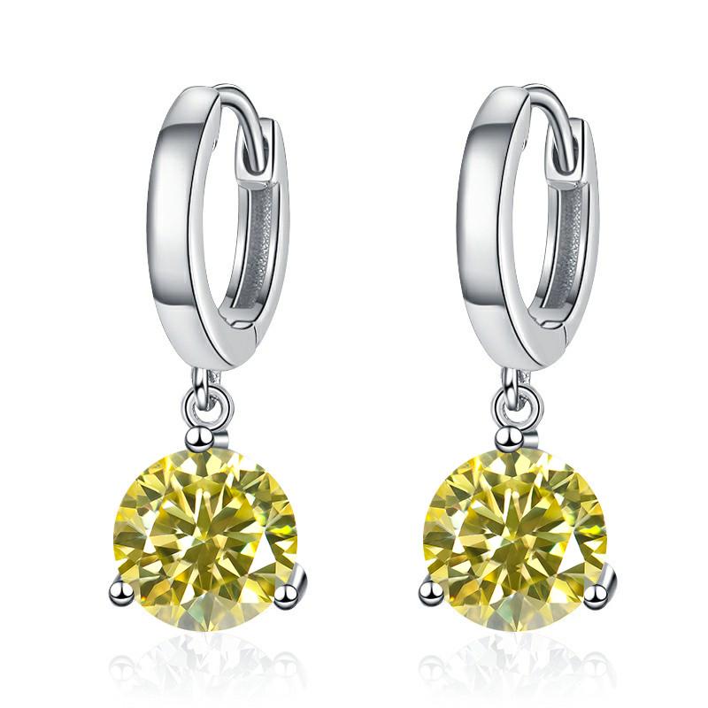 1ct/ 2ct/4ct Moissanite Diamond Earrings S925 Sliver Orginal Drop Earring Wedding Bride Jewelry with for Women