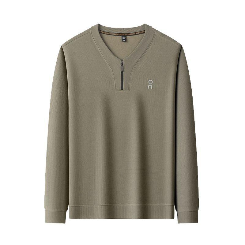 Men's Long-Sleeve Sweatshirt Autumn Fashion Zipper Round-Neck Top Trendy Base Shirt T-Shirt for Men