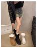 2025 Winter Thick-Soled Fleece-Lined Slip-On Snow Boots with Bow Detail - Warm Plus Size