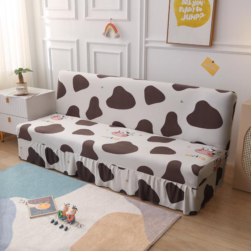 Universal Anti-slip All-Season Skirted Sofa Bed Cover for Armless and Foldable Sofas