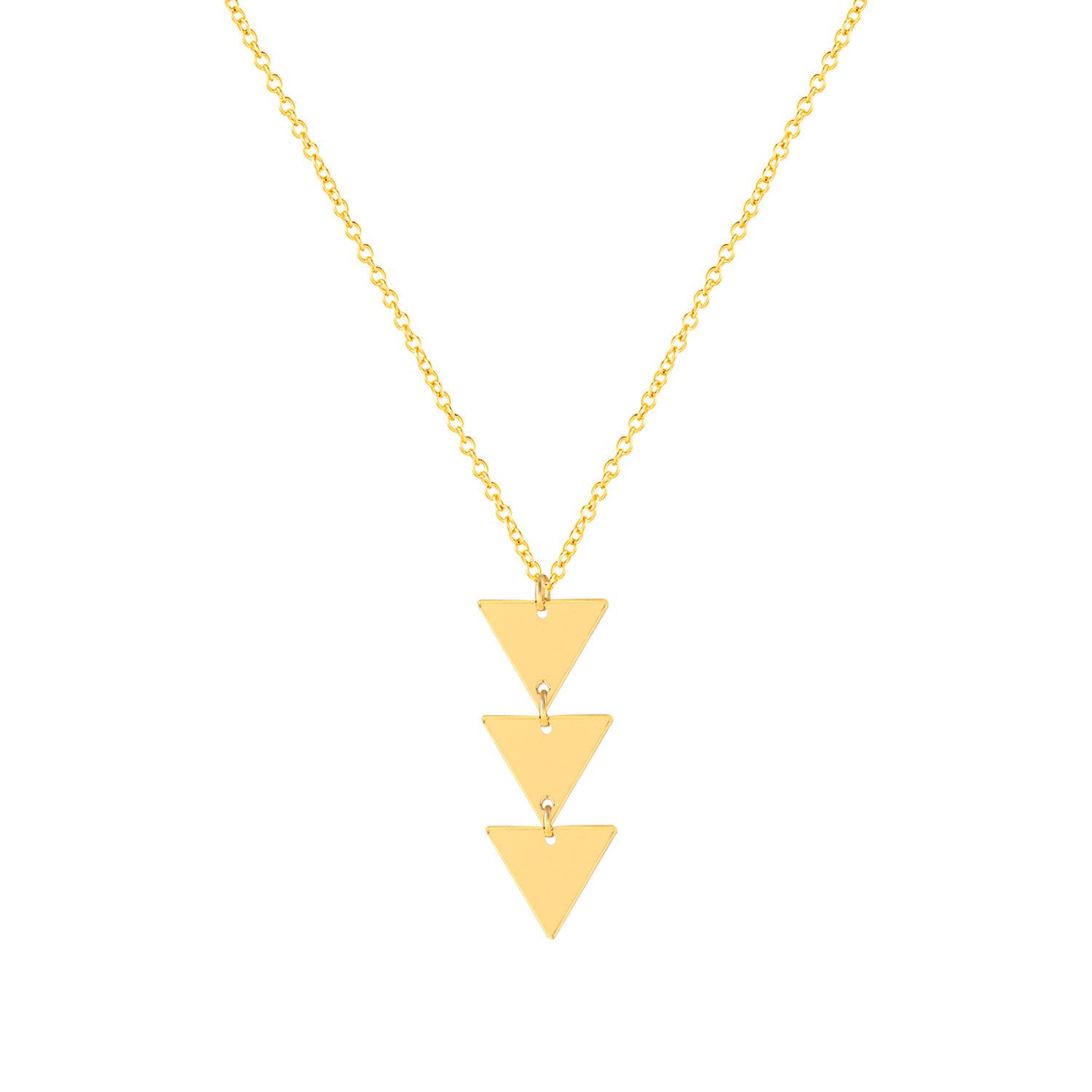 

Three triangular necklaces, exaggerated creative accessories pendant collarbone chain золотой