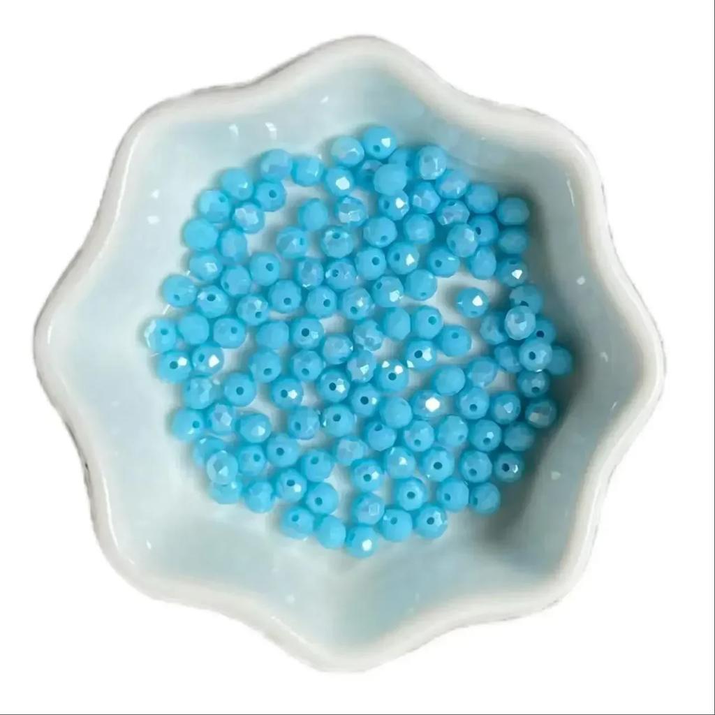 100pcs Czech Rondelle Crystal Beads AB Color Faceted Glass Beads Loose Spacer Beads for Jewelry Making DIY Necklace Accessories