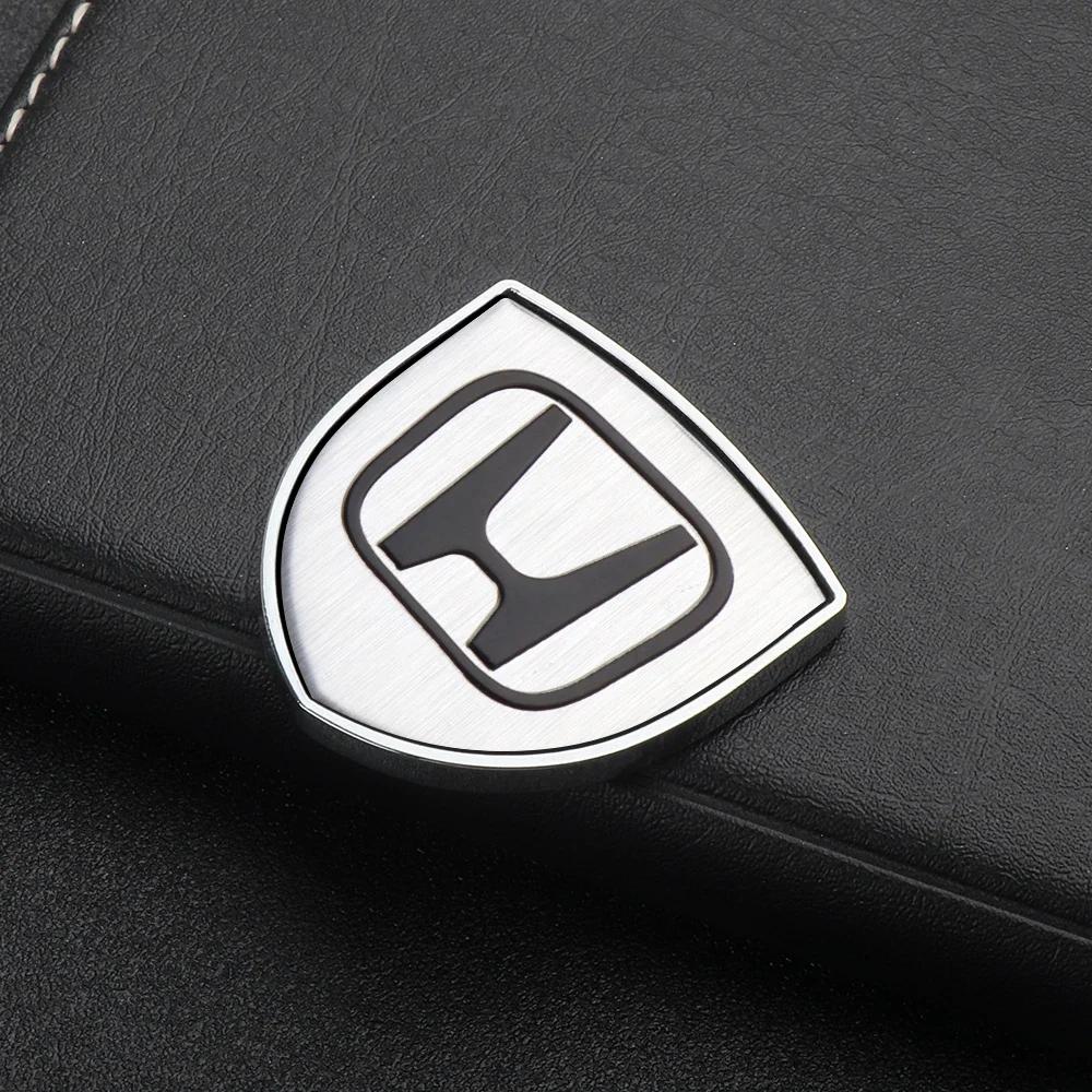 For Honda Car Metal Sticker Custom Shield Car Rear Trunk Shield Emblem Badge Sticker For Honda Civic FIT Accord Prelude CRV 5th