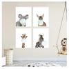 Giraffe Koala Kangaroo Canvas Art Abstract Painting Print Poster Picture Wall Home Decoration Cute Blue Bubble Gum Animal Zebra