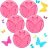Patelai 5 Pcs Mini Butterfly Silicone Molds Cute Butterfly Fondant Cupcake Topper Chocolate Candy Resin Epoxy Molds for Sugarcraft Cake Decorating,